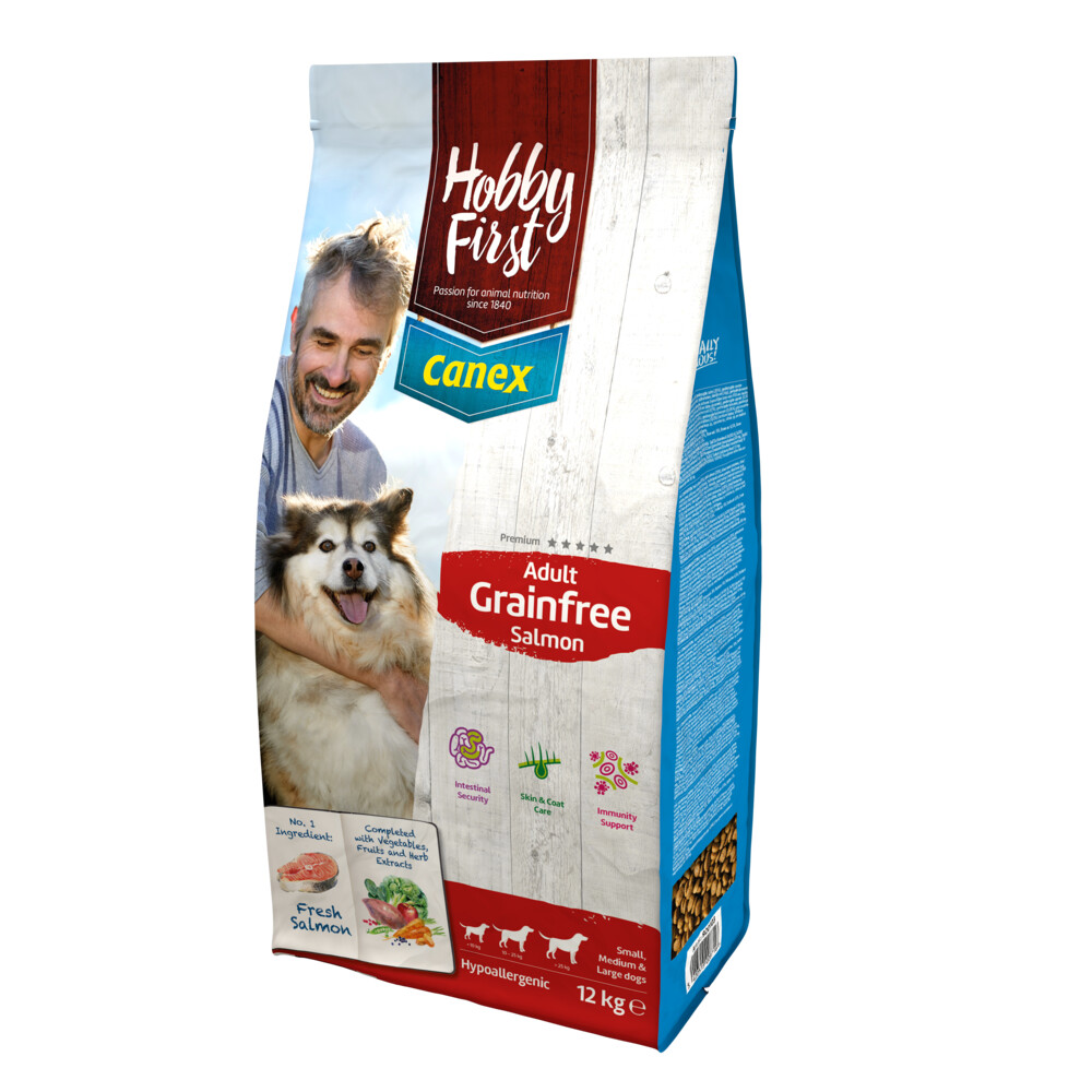 HobbyFirst Canex Adult Hondenvoer Salmon Grainfree 12 kg