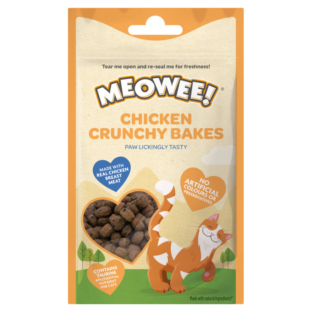 Meowee! 40g  Kip Crunchy Bakes kattensnacks