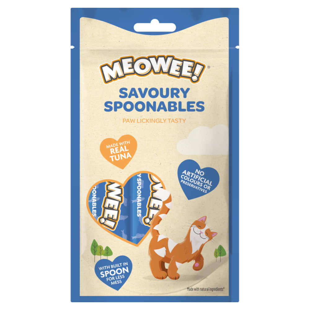 Meowee! 112g  Savoury Lepelhapje kattensnacks met tonijn