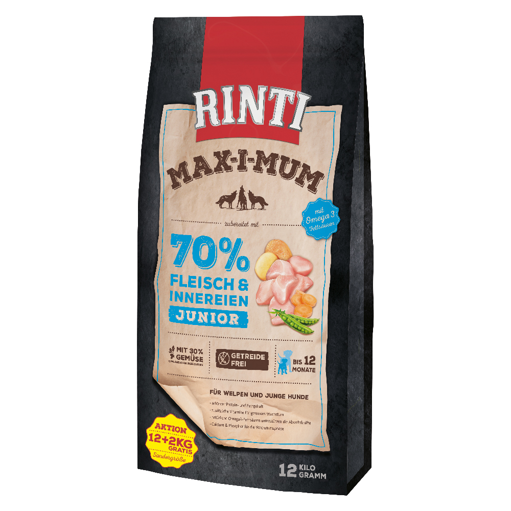 Rinti 12 kg + 2 kg Gratis!  Max-i-mum droogvoer voor honden 14 kg