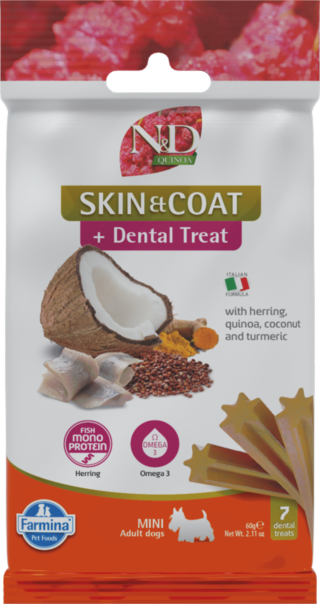 N&D Dental Treats Quinoa Skin&Coat Haring small breed