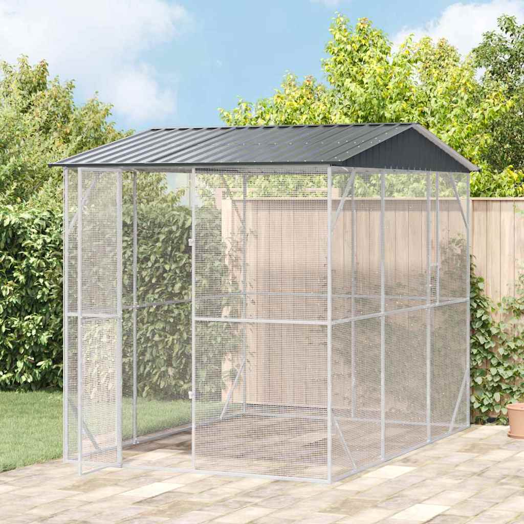 vidaXL Vogelvolière Antraciet 310 x 227 x 247 cm van staal