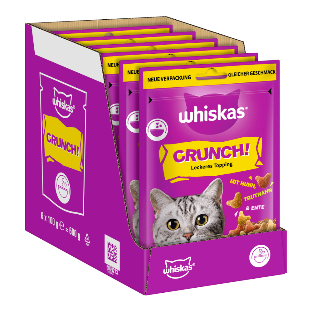 Whiskas Crunch - Kip, Kalkoen & Eend - 6 x 100 g