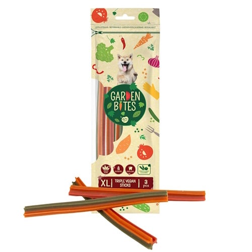 Duvo+ Garden Bites triple vegan sticks XL 25CM - 3 stuks