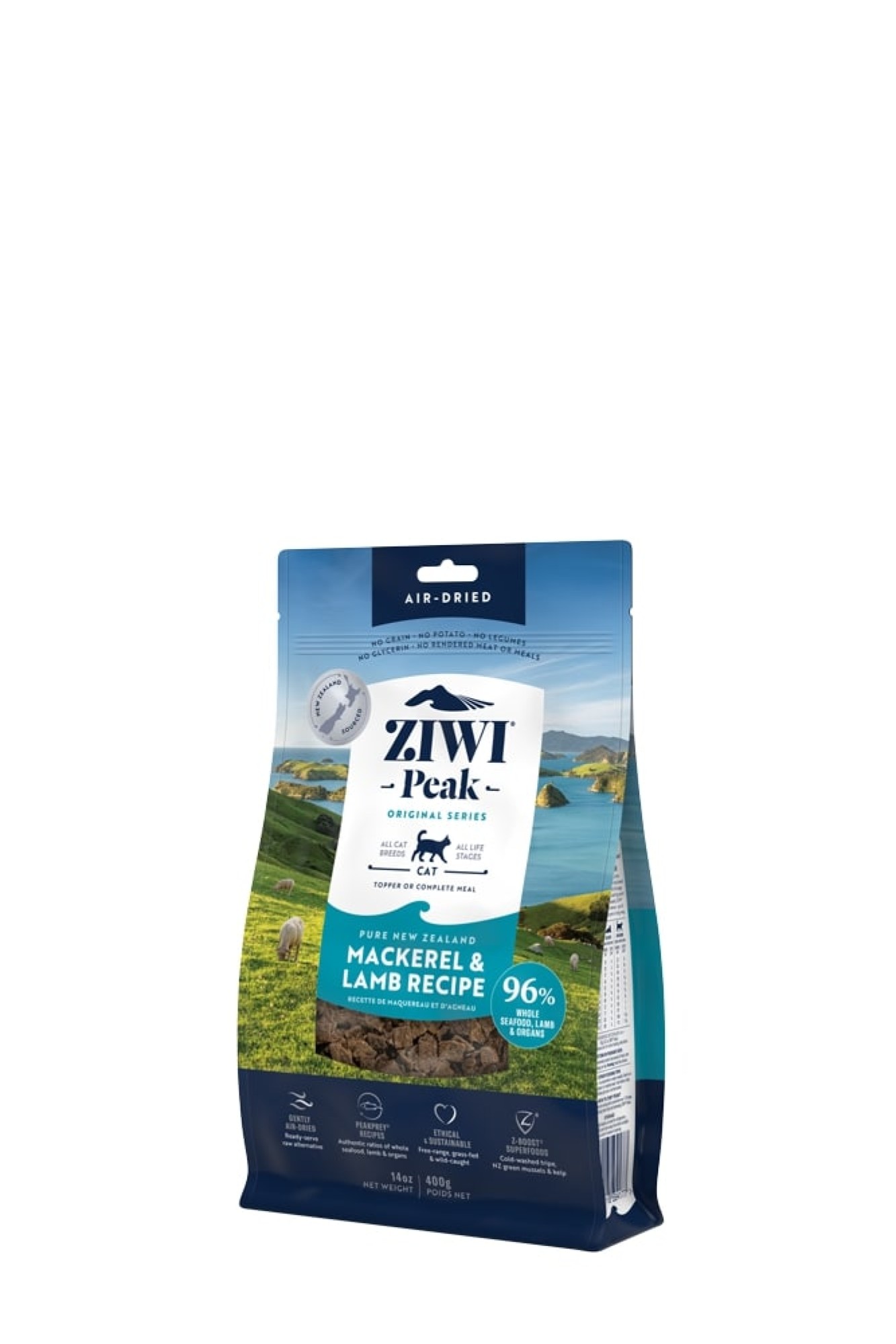 Ziwi Peak Air-Dried kattenvoeding Makreel&Lam 400 gr.