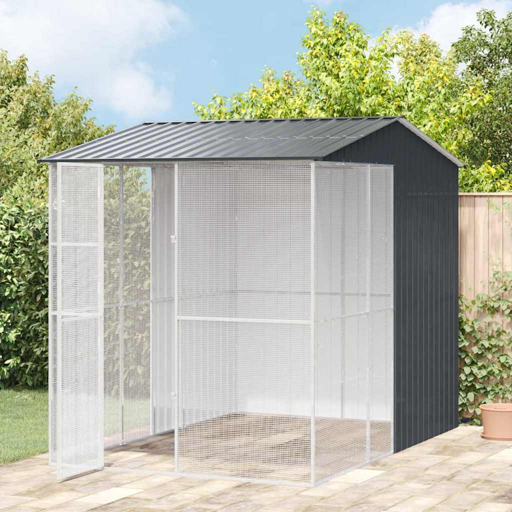vidaXL Vogelkooi Antraciet 215 x 310 x 247 cm Gegalvaniseerd staal