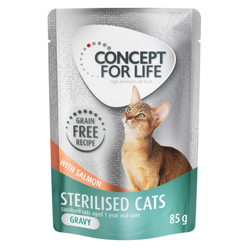 Concept for Life Sterilised Cats Zalm graanvrij - in Saus Kattenvoer - 12 x 85 g