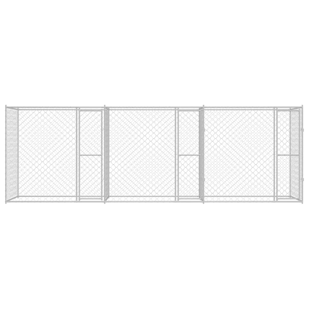 vidaXL Hondenbench Zilver 600 x 200 x 200 cm Gegalvaniseerd staal