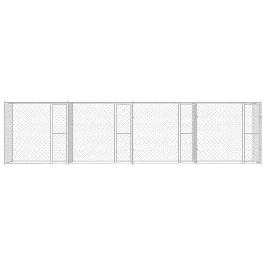 vidaXL Hondenbench Zilver 800 x 200 x 200 cm Gegalvaniseerd staal