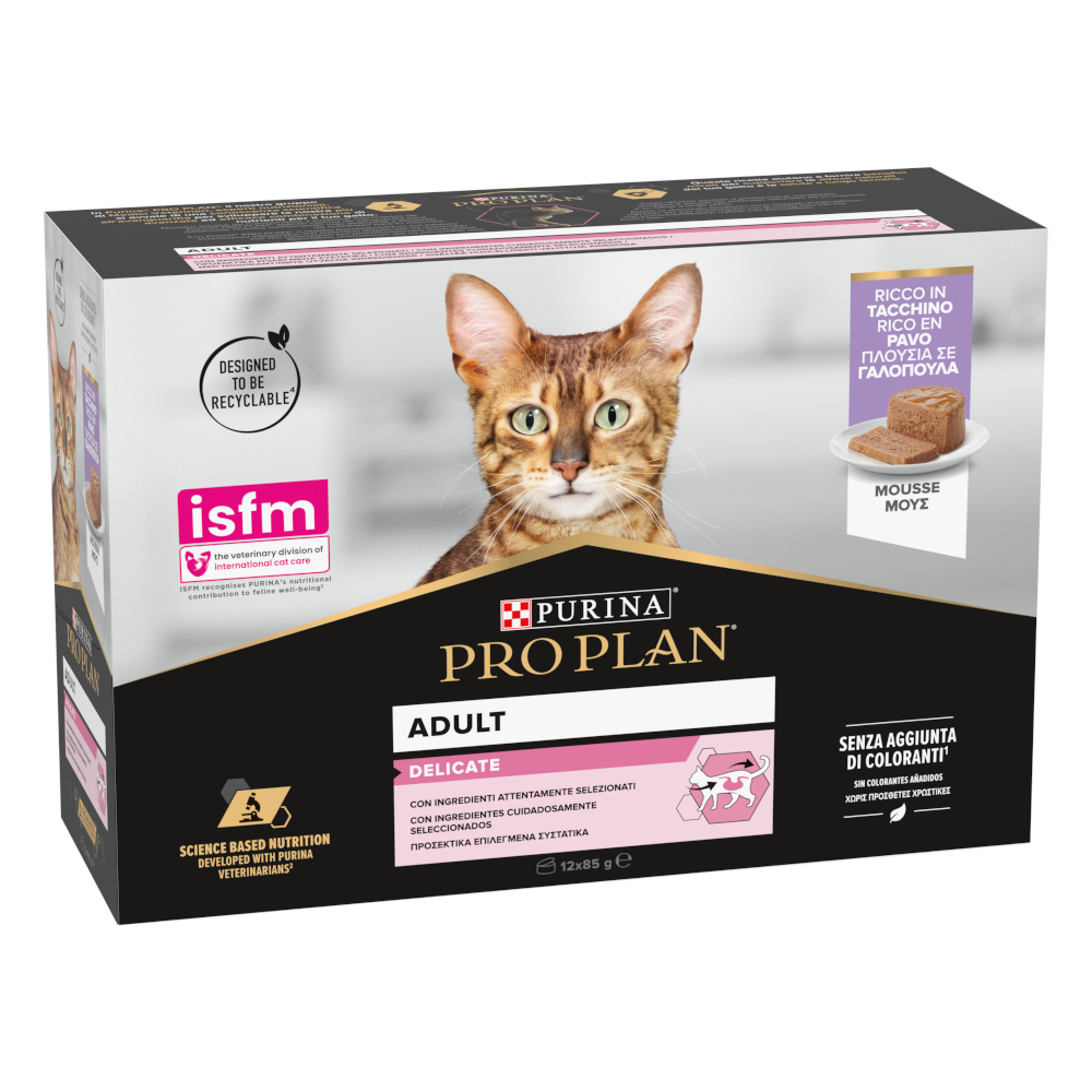 Pro Plan MP  Cat Delicate 3 x 12 x 85 g- Turkey Mousse - Voordeelpakket