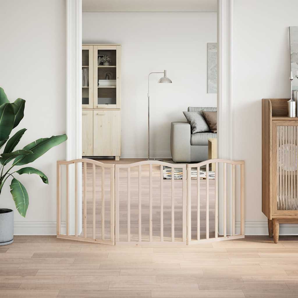 vidaXL Hondenhek inklapbaar 3 panelen 150 cm populierenhout