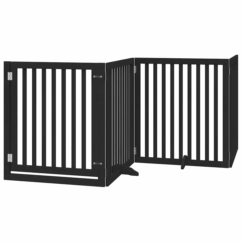 vidaXL Hondenhek inklapbaar 10 panelen 800 cm populierenhout zwart