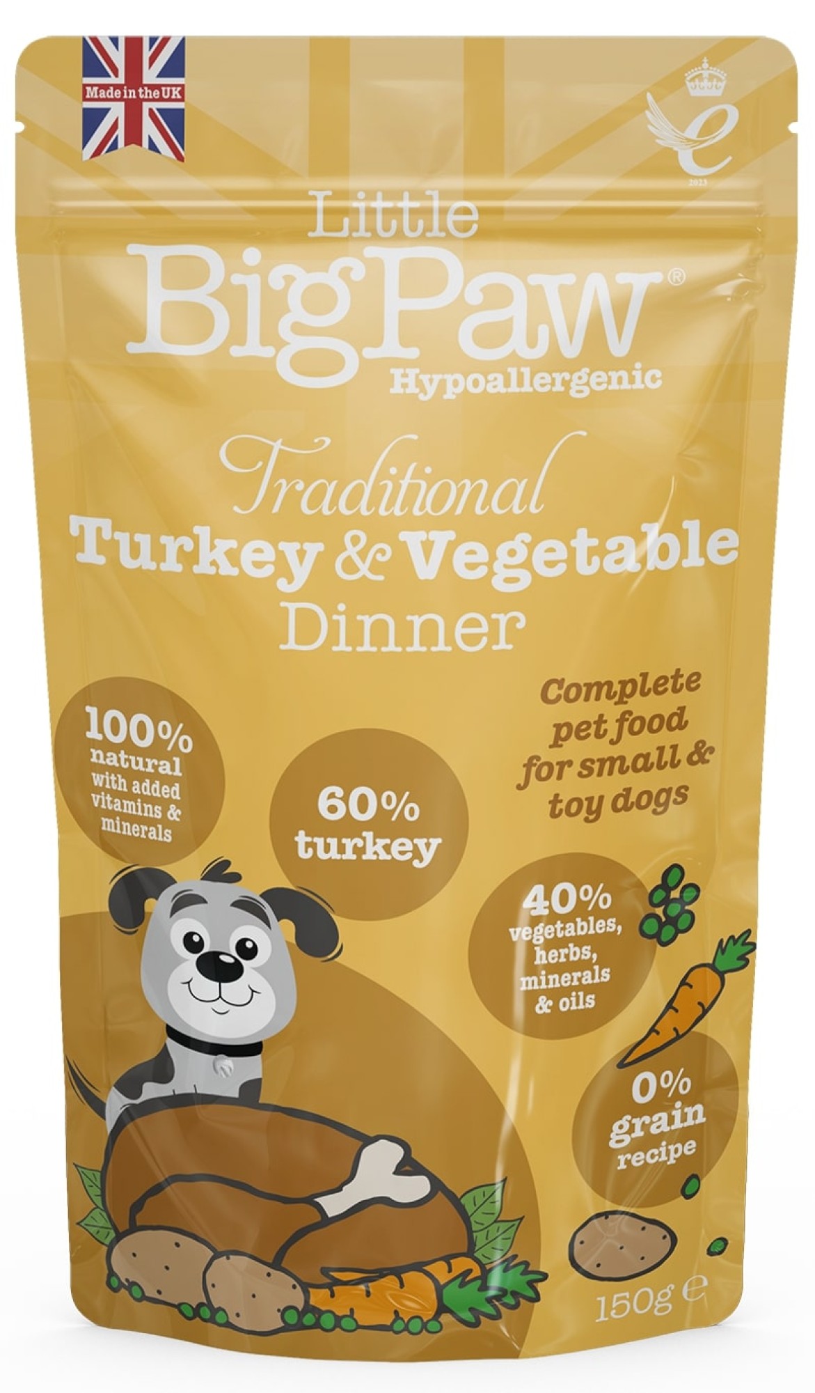 LBP Little Big Paw natvoeding voor de hond Kalkoen met groente 150 gr. - per 8 stuks
