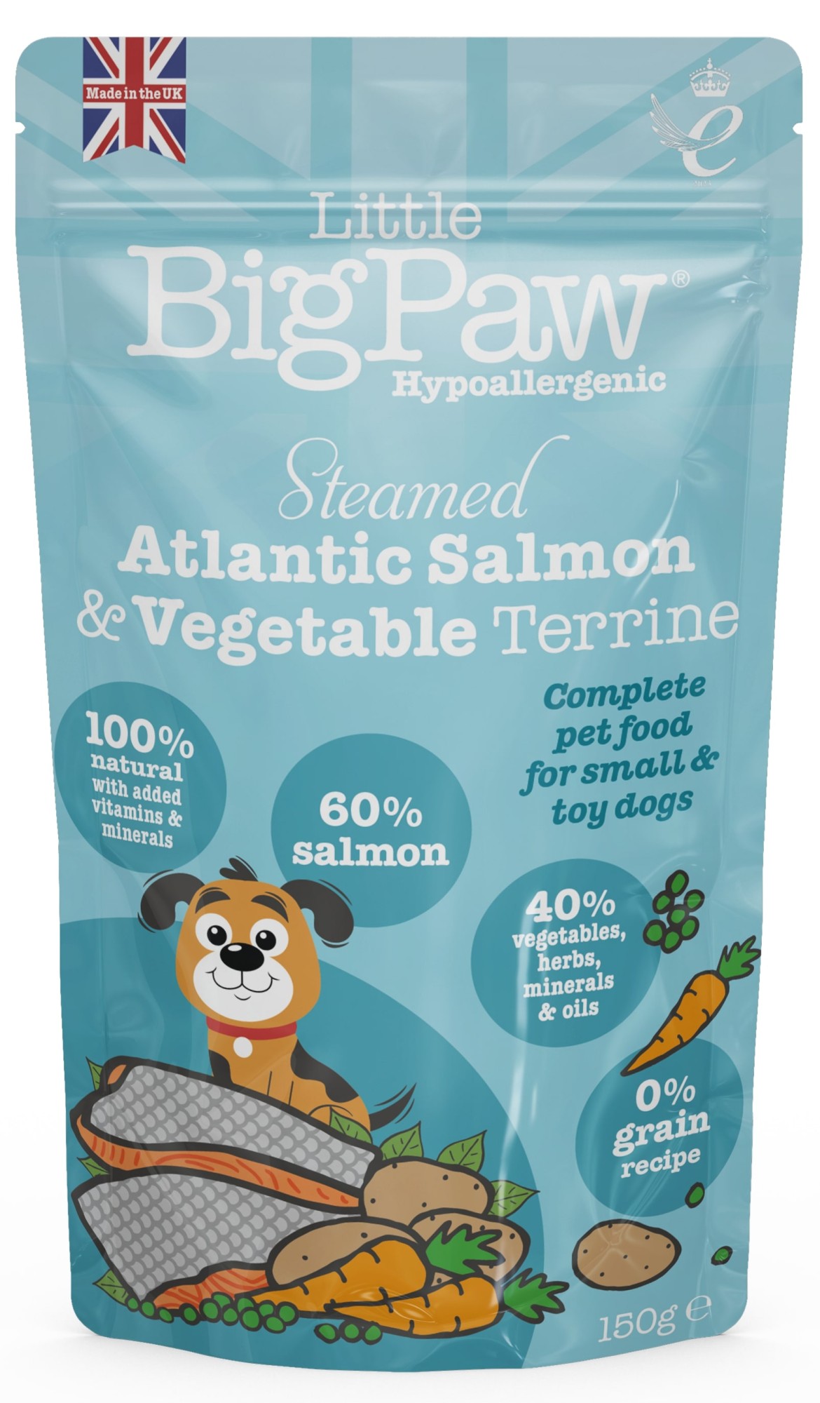 LBP Little Big Paw natvoeding voor de hond Zalm met groente 150 gr. - per 8 stuks