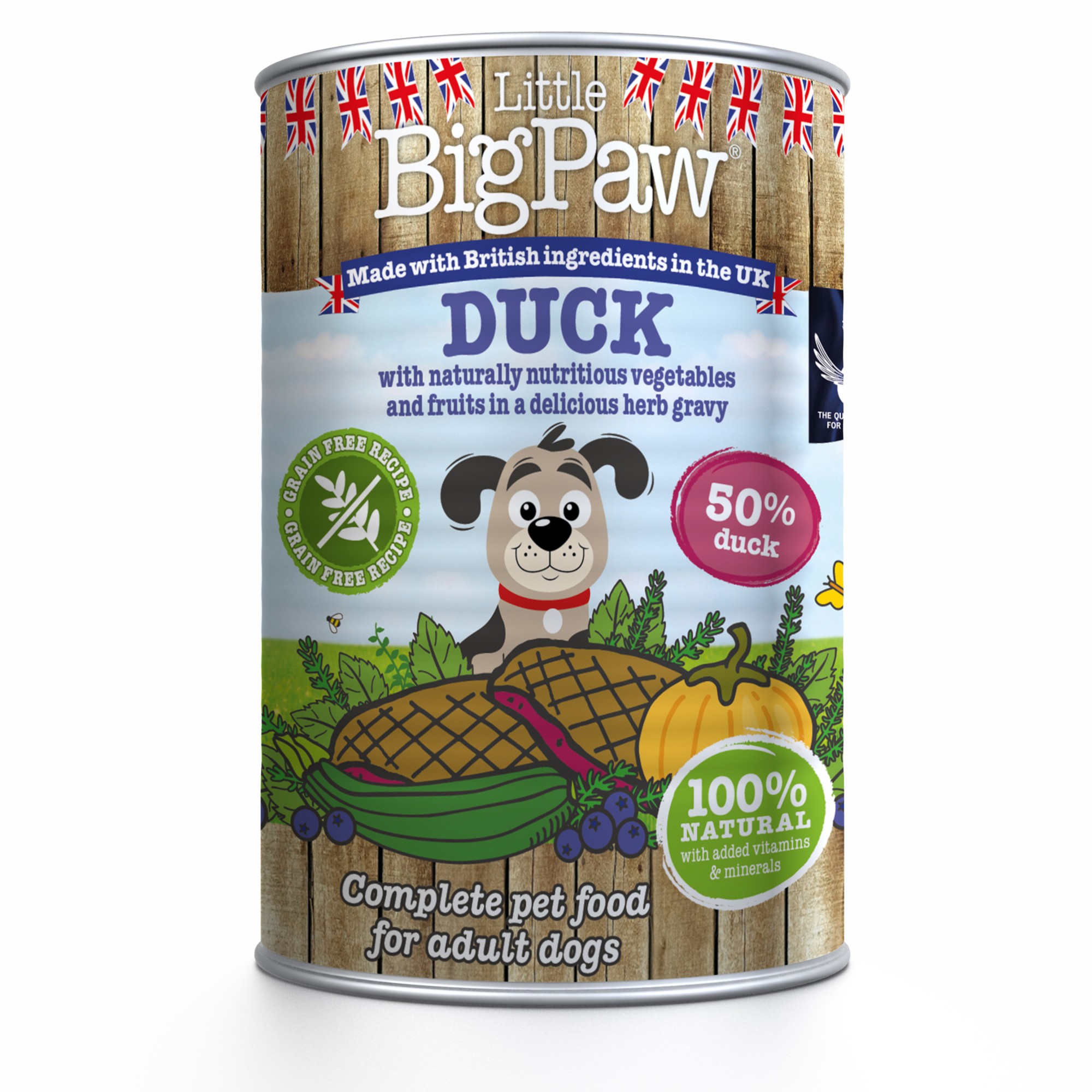 LBP Little Big Paw natvoeding voor de hond Eend met groente in saus 390 gr. - per 12 stuks