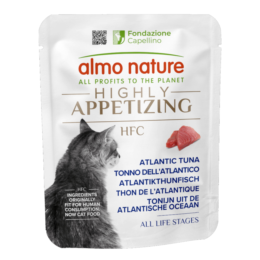 Almo Nature HFC Voordeelverpakking: 24x50g  Zeer Smakelijk Atlantische Tonijn natvoer voor katten