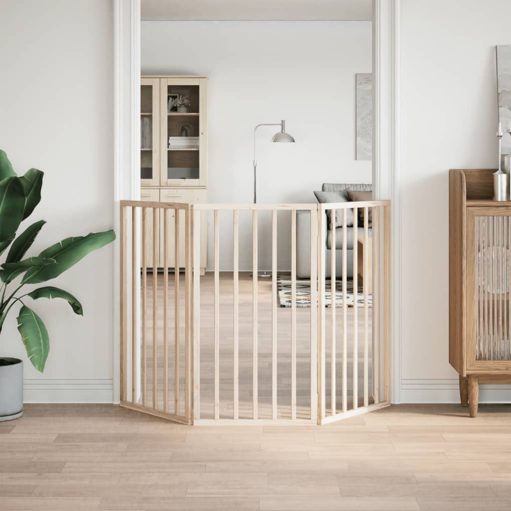 vidaXL Hondenhek inklapbaar 3 panelen 150 cm populierenhout