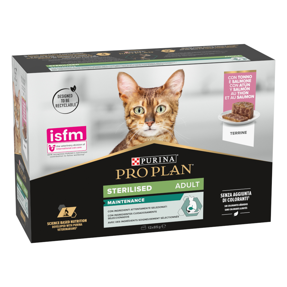 Pro Plan MP  Cat Sterilised 3 x (12 x 85) g - Zalm & Tonijn - Voordeelpakket