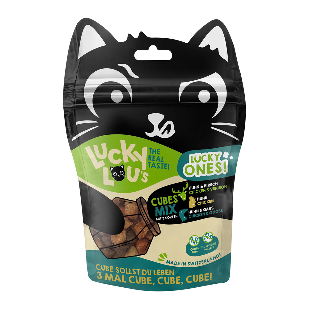 Lucky Lou 80g  Lucky Ones Blokjes Mix I (3 soorten) kattensnacks