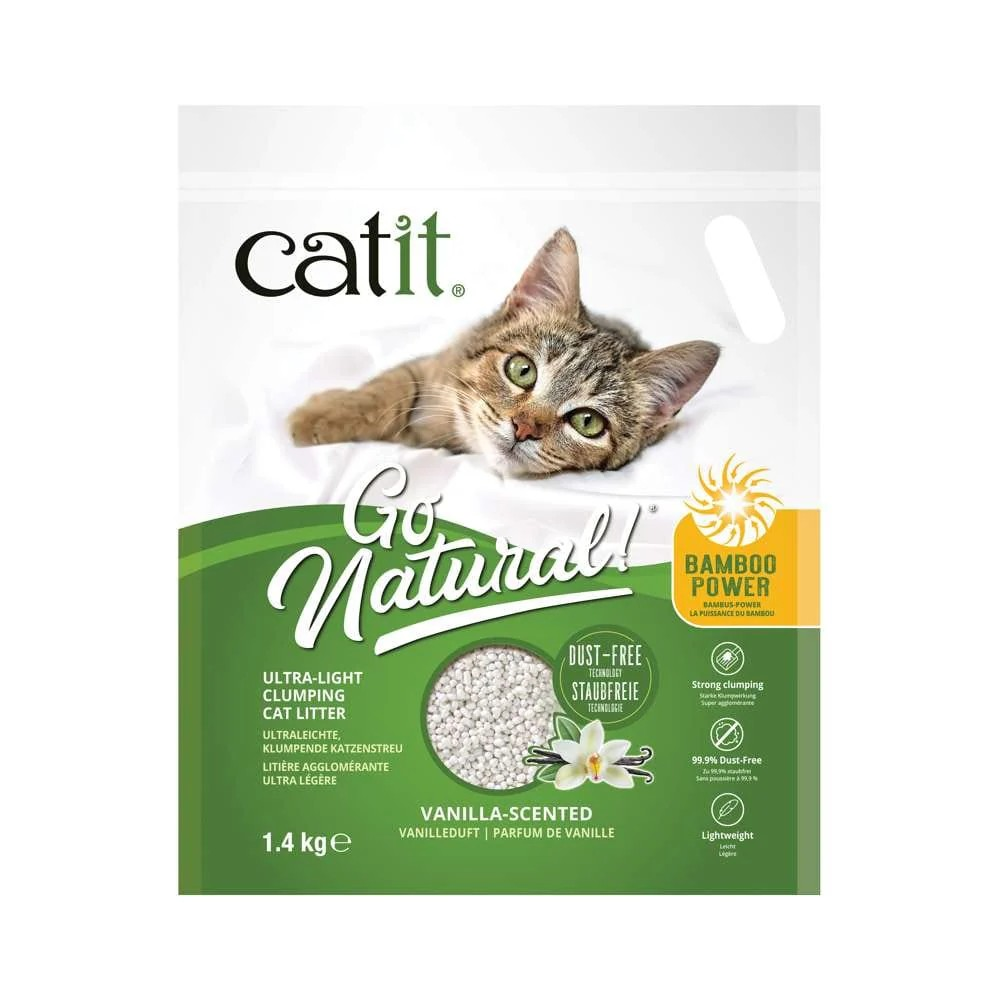 Catit 1.4kg  Go Natural! Bamboe kattenbakvulling Vanille kattenbakvulling
