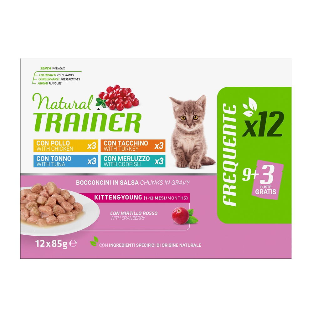 Trainer Natural Cat Natural Trainer Kitten & Young natvoer voor kittens - 12 x 85 g Mixpakket (4 Soorten)