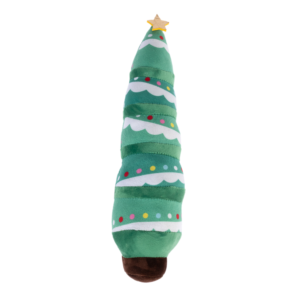 TIAKI hondenspeeltje pluche kerstboom Ø8x31cm