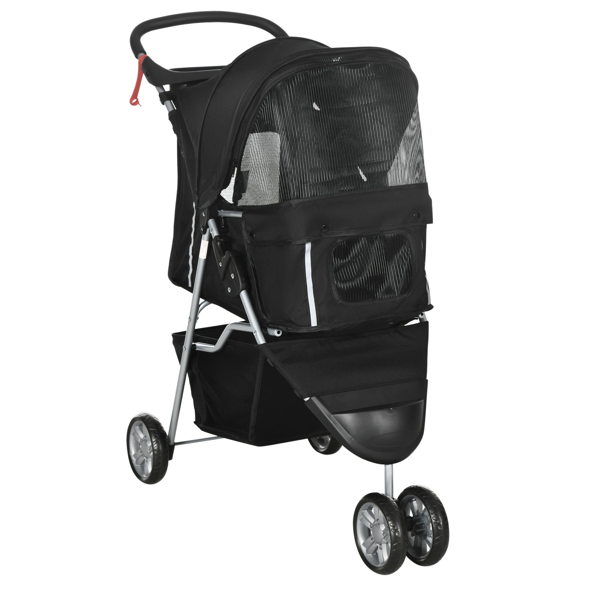 PawHut Hondenbuggy opvouwbaar voor honden & katten tot 10 kg 75 x 45 x 97 cm Donkergrijs
