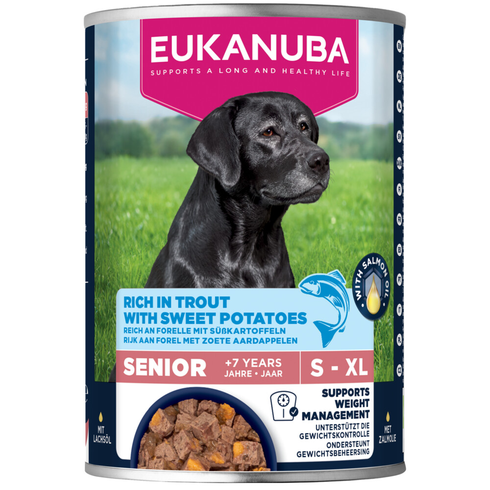 Eukanuba 6x  Life Care Dog Hondenvoer Nat Senior Trout&Sweet Potaties 400 gr