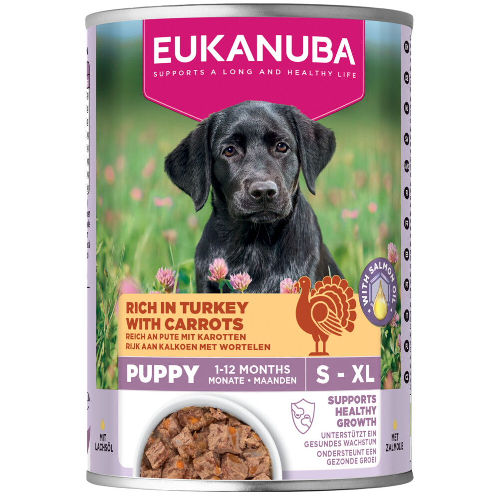 Eukanuba 6x  Life Care Dog Hondenvoer Nat Puppy Turkey&Carrot 400 gr