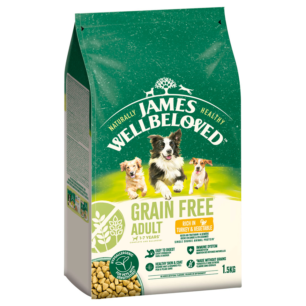 James Wellbeloved Grain Free Adult Dog Hypoallergenic Kalkoen & Groenten - 1,5 kg