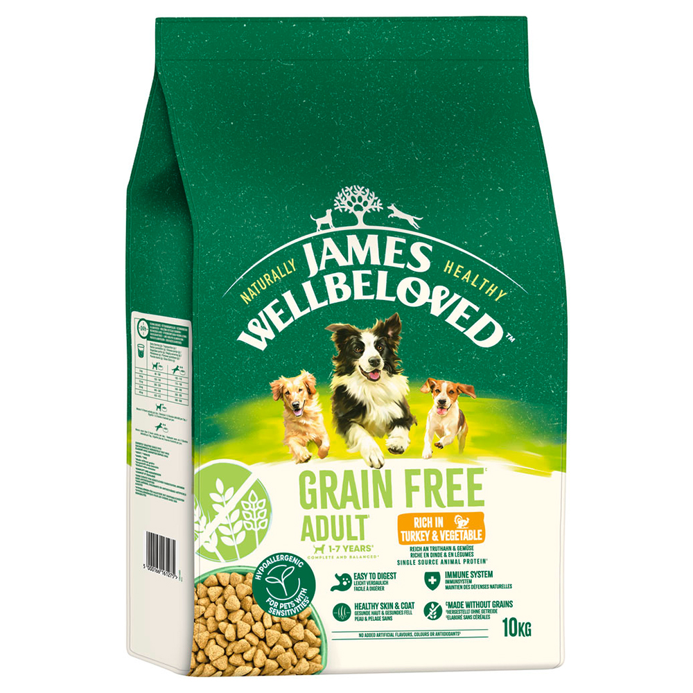 James Wellbeloved Grain Free Adult Dog Hypoallergenic Kalkoen & Groenten - 10 kg