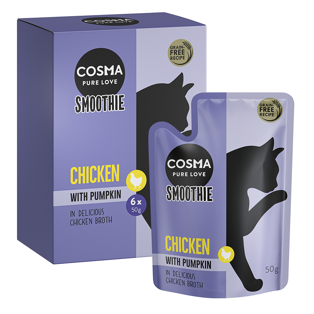 Cosma 6x50g  Smoothies Kattensnacks Kip met Pompoen