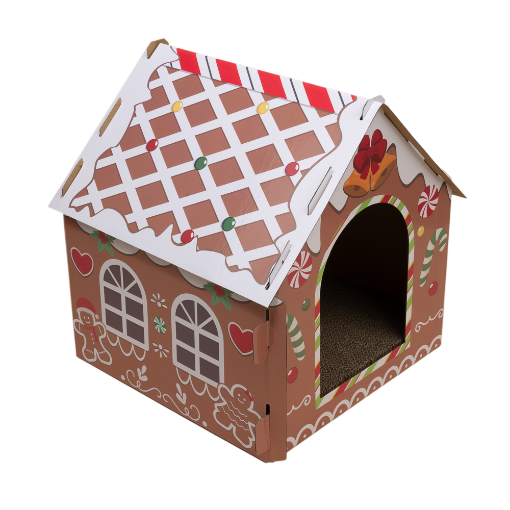 TIAKI peperkoekhuisje voor katten 37x36x40,5cm