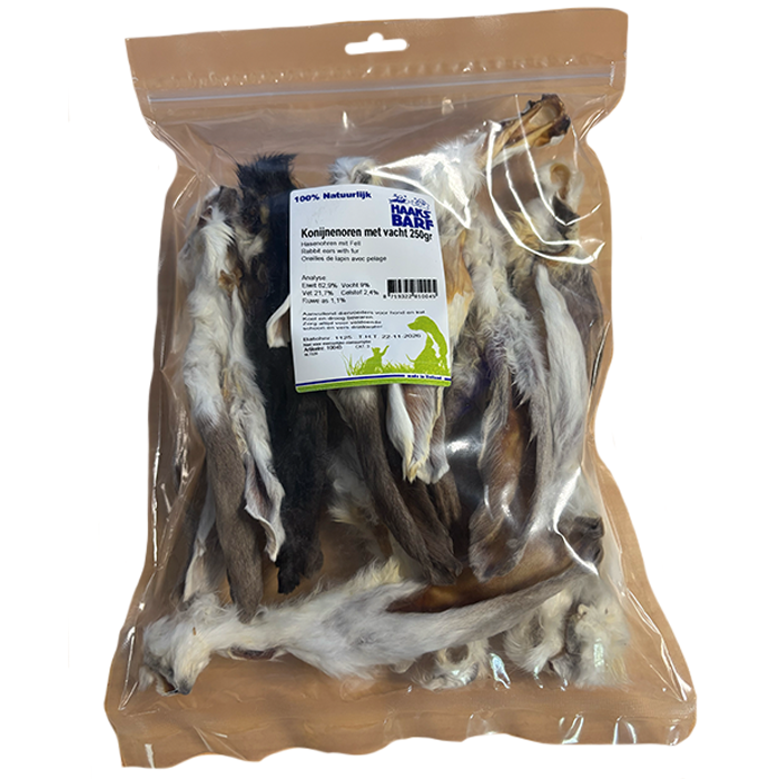 Junai.nl Konijnenoren met vacht 250gr