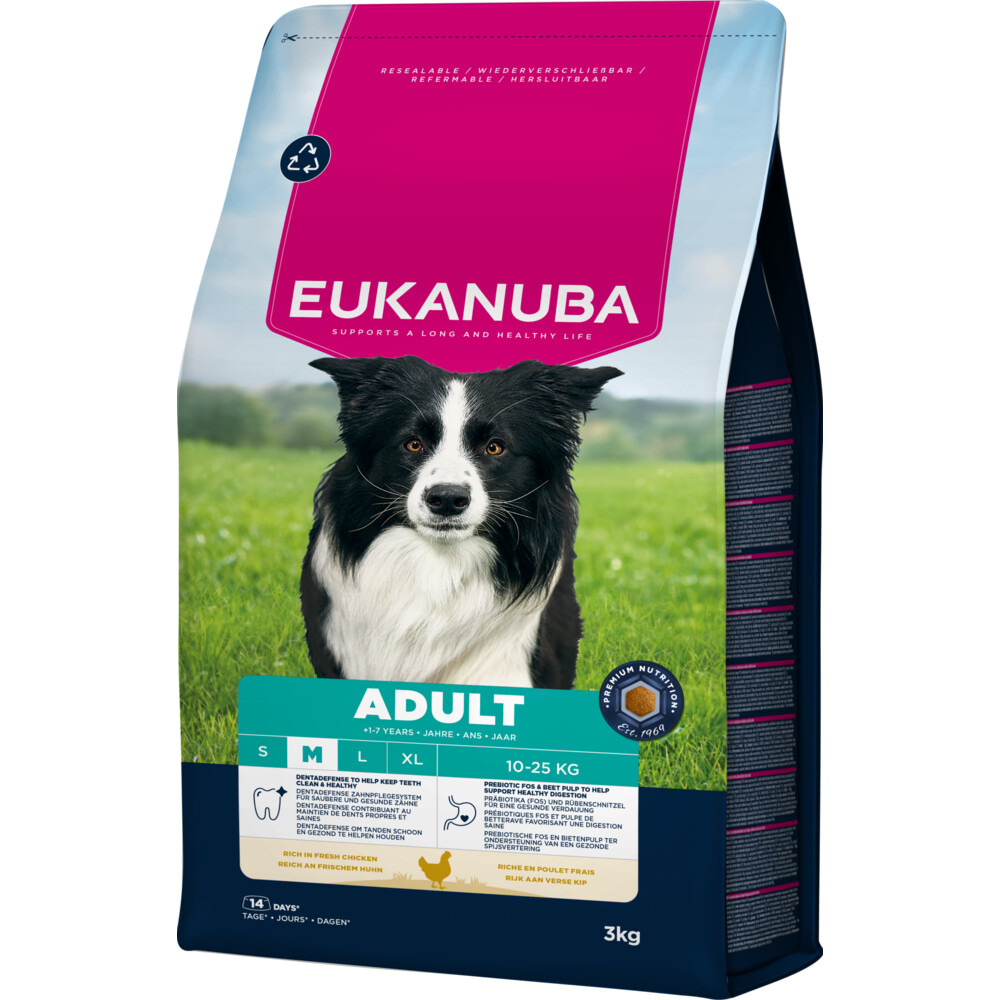 Eukanuba 3x  Life Care Dog Adult Medium Hondenvoer Chicken 3 kg