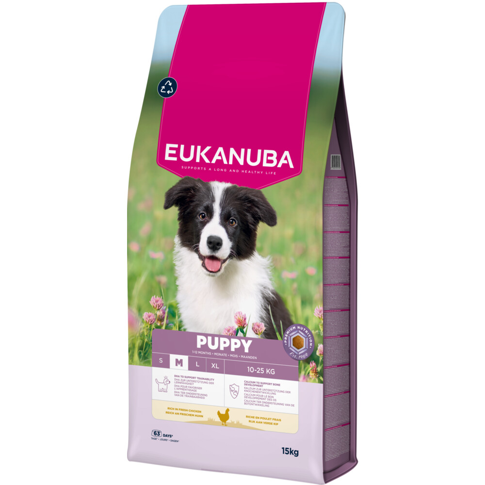 Eukanuba Life Care Dog Puppy Medium Hondenvoer Chicken 15 kg
