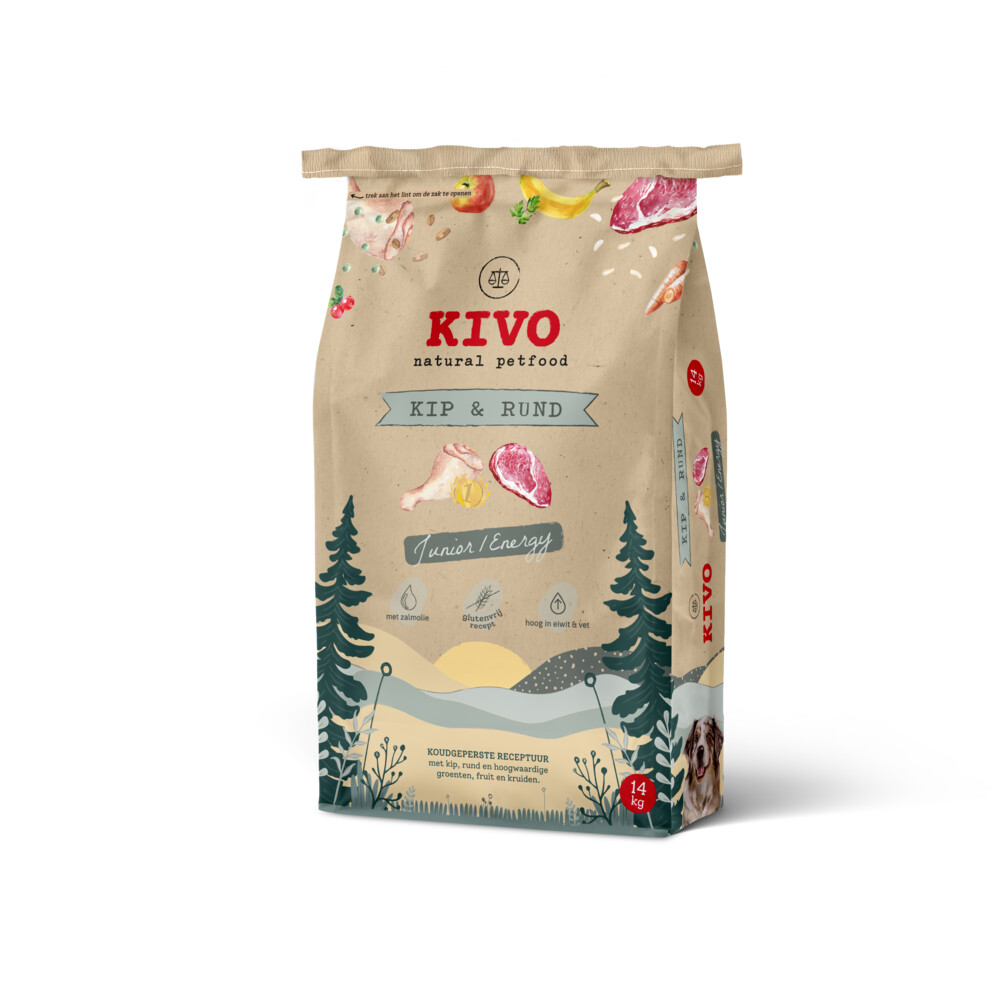 Kivo Kip&Rund Junior/Energy Glutenvrij 14 kg