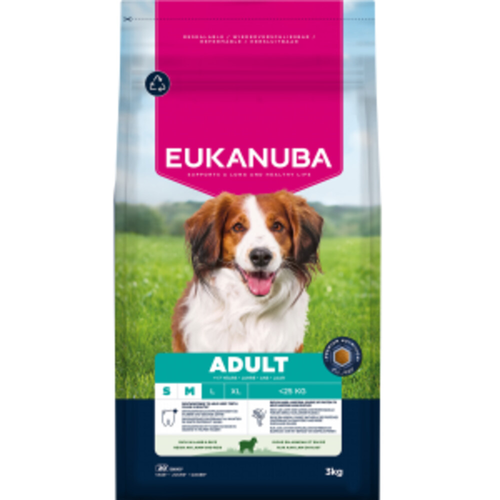 Eukanuba 3x  Life Care Dog Adult Small/Medium Hondenvoer Lamb&Rice 3 kg