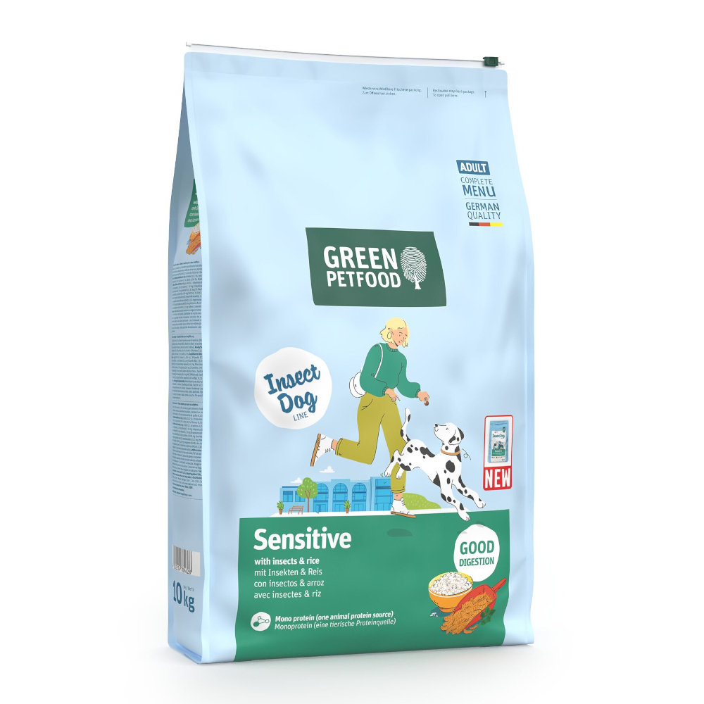Green Petfood 10kg  InsectDog Sensitive met insecten & Rijst droog hondenvoer
