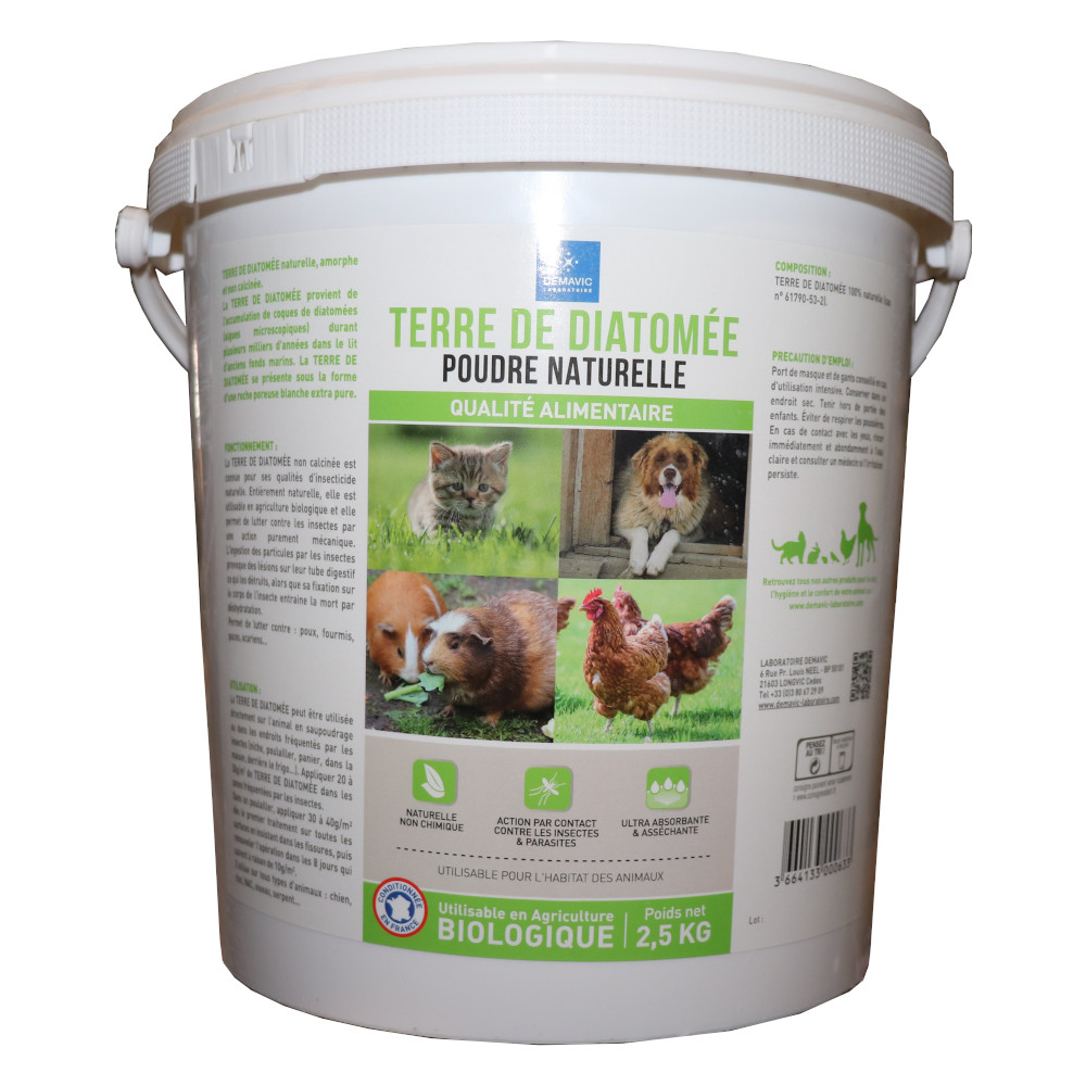 Demavic 2x2.5kg  Diatomeeënaarde voor o.a. Dierenkooien