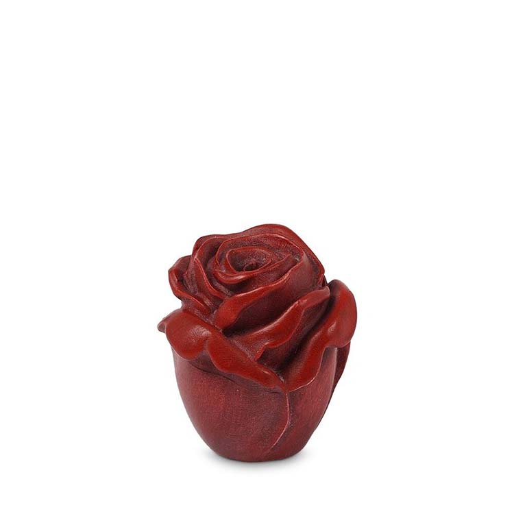 Urnwebshop Roos Mini Dierenurn, Rood Gebeitst Lindehout (0.01 liter)