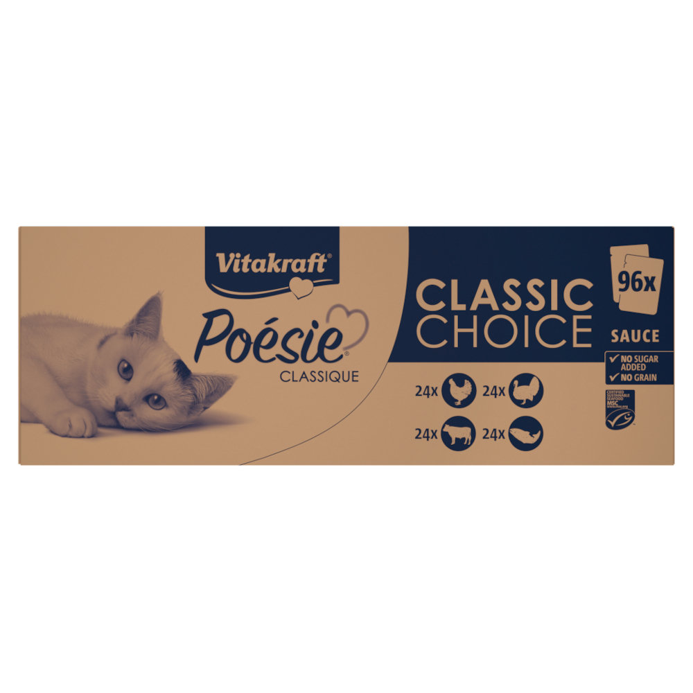 Vitakraft 96x 85g  Poésie Classic Sauce Gemengd Pakket Kattenvoer Nat