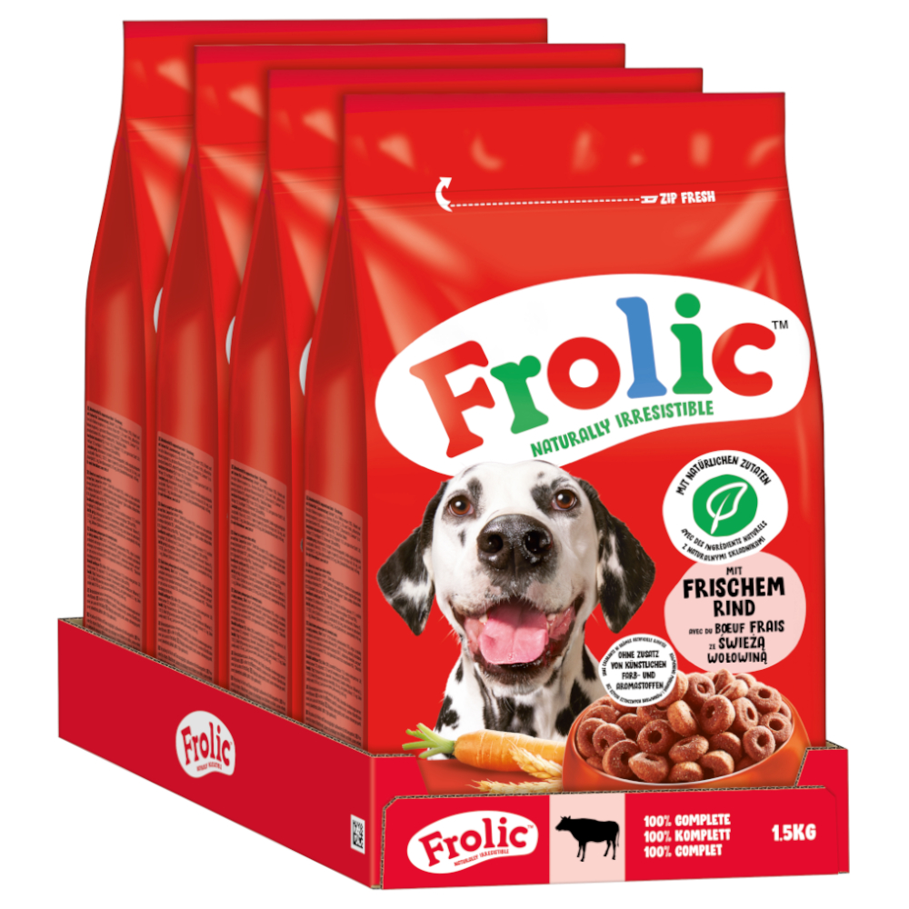 Frolic Complete Rund, Worteltjes en Granen Hondenvoer - 6 kg (4 x 1,5 kg)