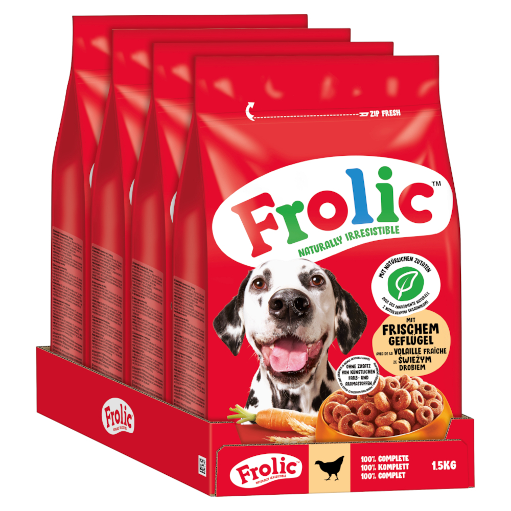 Frolic Complete Gevogelte, Groenten en Rijst Hondenvoer - 6 kg (4 x 1,5 kg)