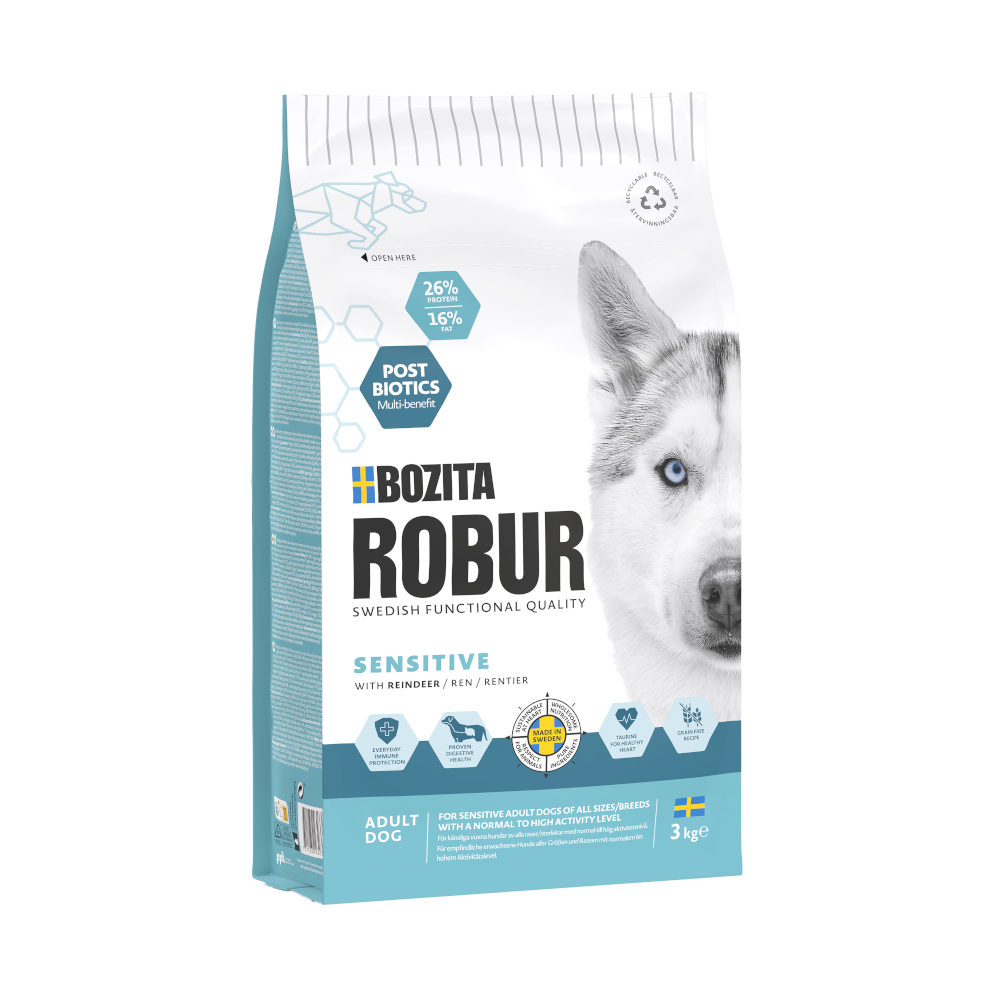 Bozita Robur Sensitive Grainfree Rendier Hondenvoer - 3 kg