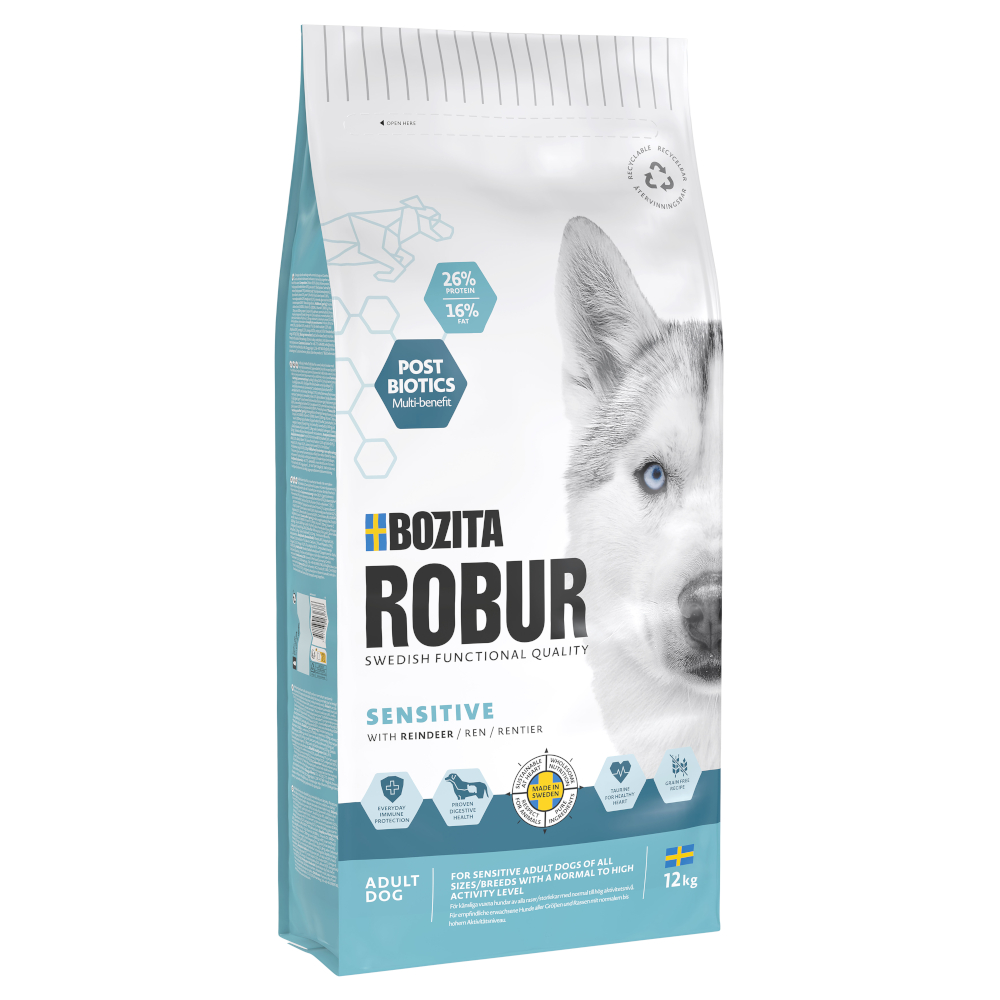 Bozita Robur Sensitive Grainfree Rendier Hondenvoer - Dubbelpak: 2 x 12 kg