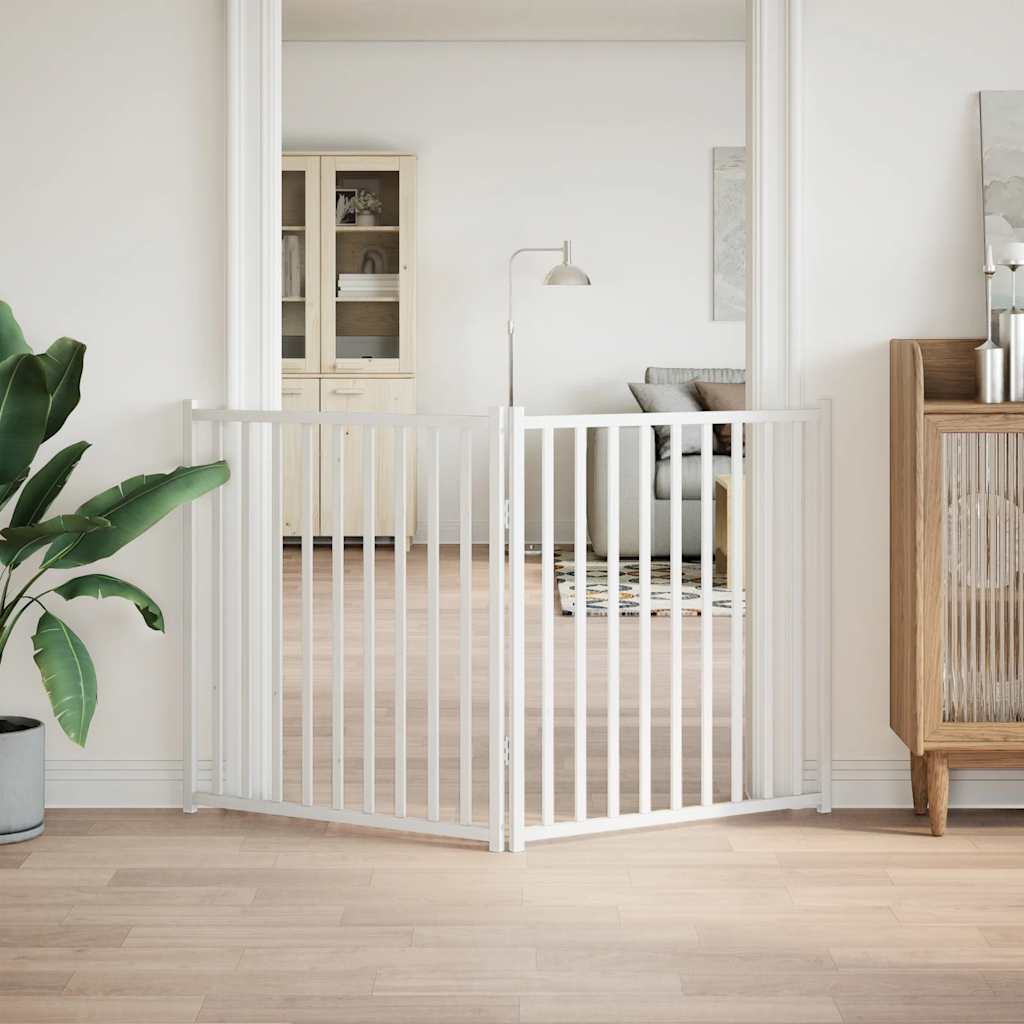 vidaXL Hondenhek inklapbaar 2 panelen 160 cm massief vurenhout wit