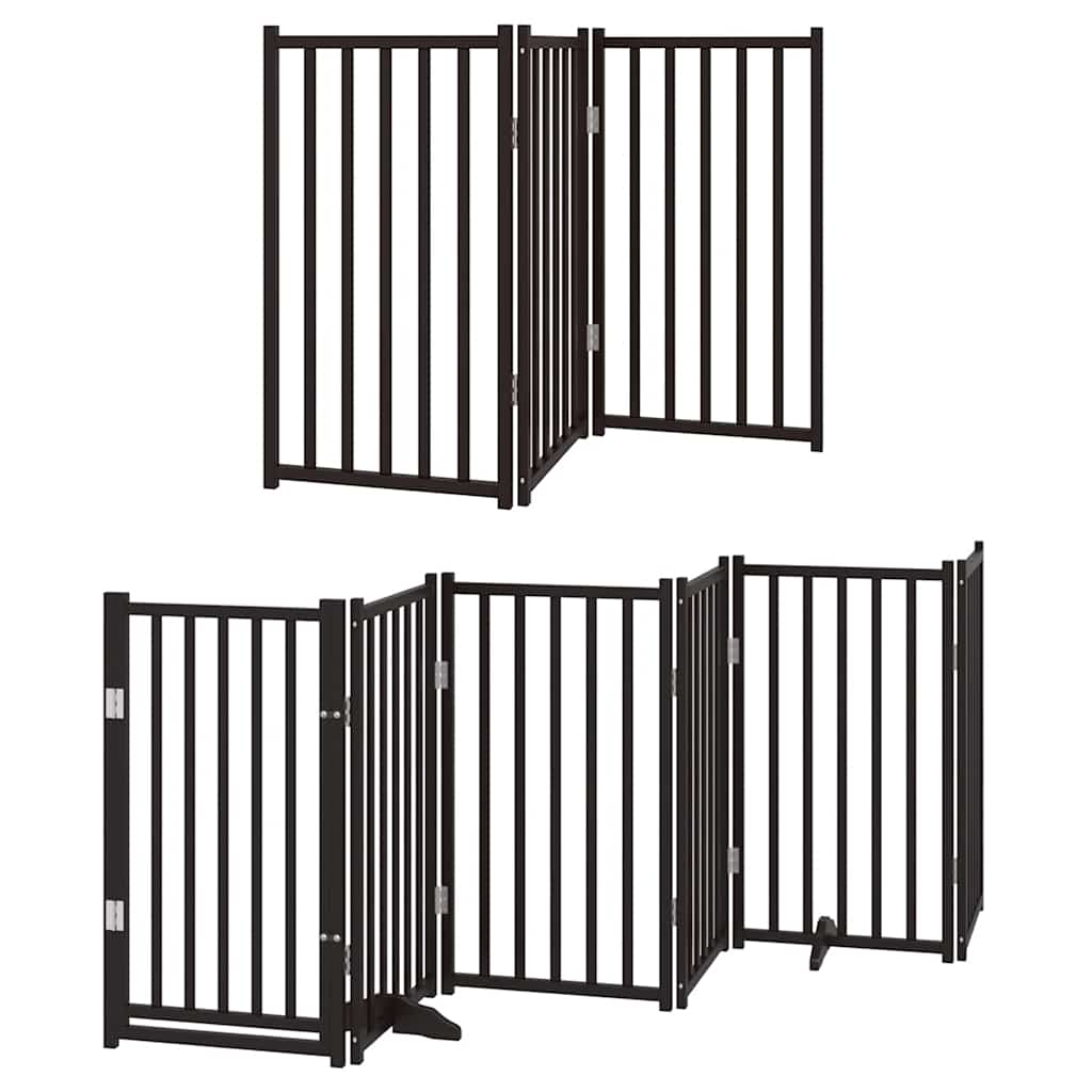 vidaXL Hondenhek inklapbaar 15 panelen 750 cm populierenhout zwart