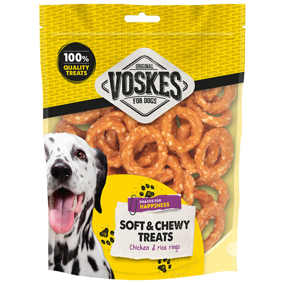 Voskes 15x  Hondensnack Ringen Kip&Rijst 400 gr