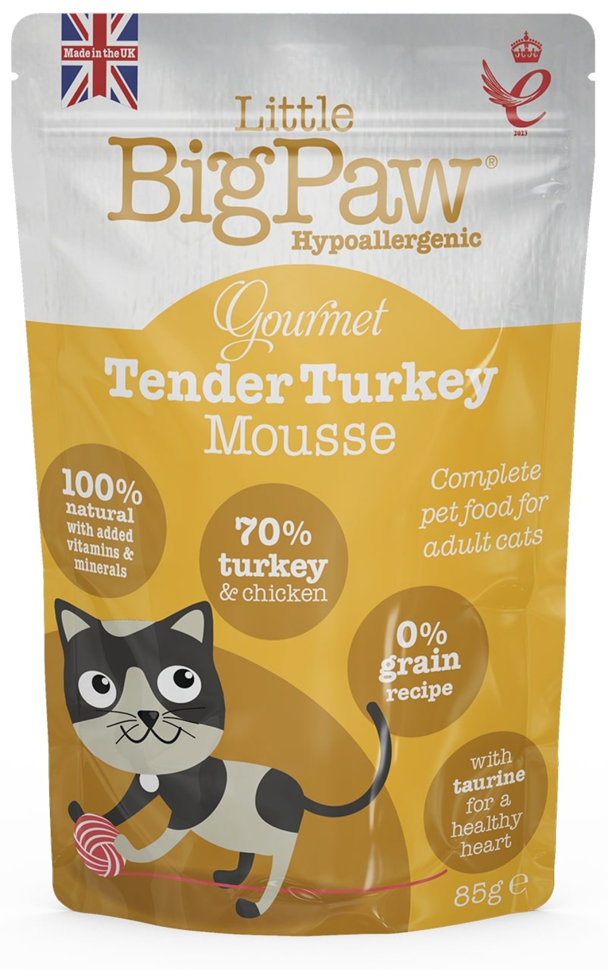 Little BigPaw Little Big Paw natvoeding voor de kat Gourmet Malse kalkoen 85 gr. - per 12 stuks